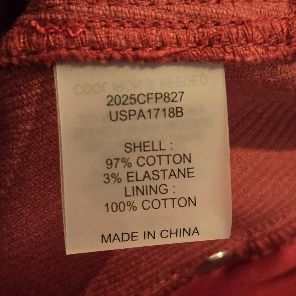 New UNIVERSAL STANDARD Dakota Twisted Barrel Leg Corduroy Pants Red Size 4